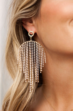 Crystal Elegance Fringe Earrings