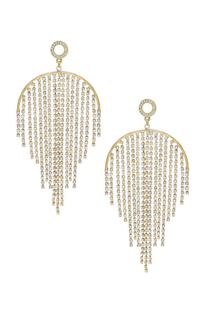 Crystal Elegance Fringe Earrings