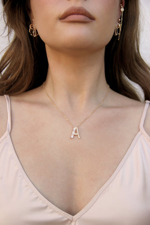 Mixed Crystal Initial Necklace - Ettika