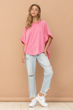 Studded Oversized High Low T Shirt