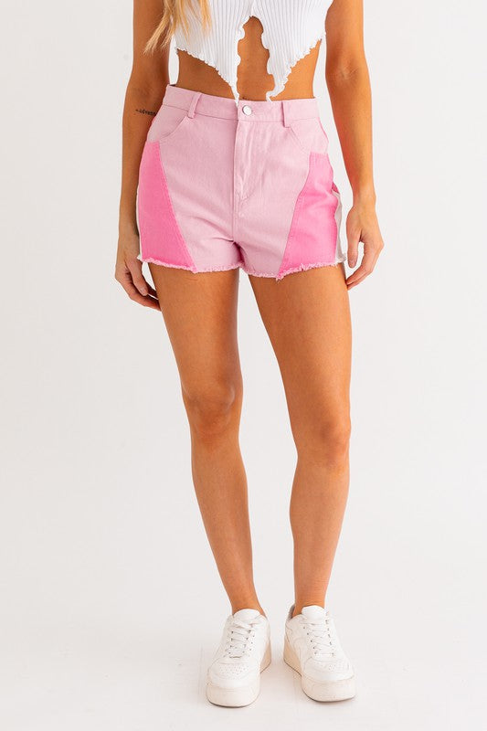 Color Blocked Active Wear Shorts Fuchsia - Southern Fashion Boutique Bliss