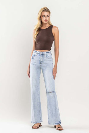 90's Vintage Super High-Rise Flare Jeans - VERVET by Flying Monkey