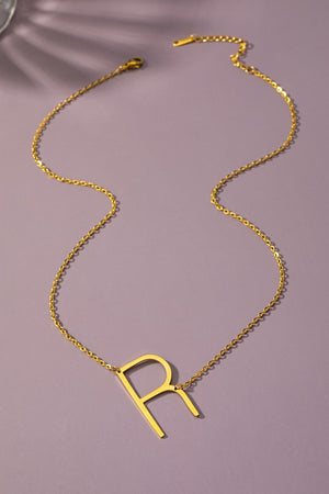 Stainless Steel Initial Pendant Necklace