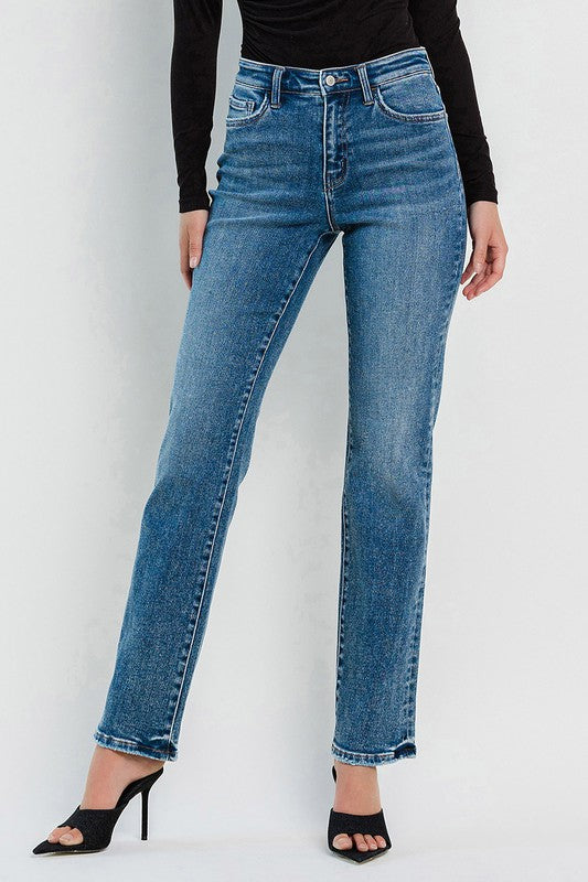 High Rise Straight Jeans - Knitted Belle Boutique