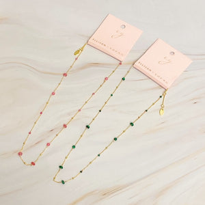 Dainty Precious Stone Bead Necklace