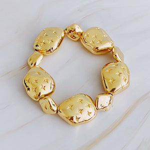 Starlight Golden Pebble Stretch Bracelet