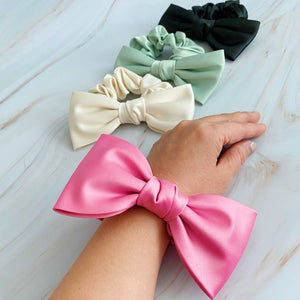 Satin Bow Tie Hair Scrunch