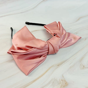 Satin Bow Crown Headband