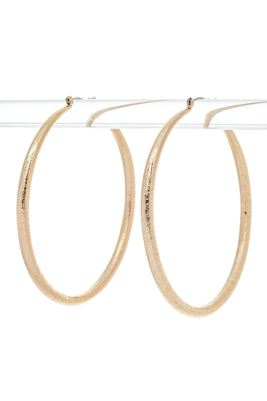 70MM Sand Blast Textured Hoop Earrings