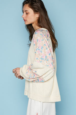 Balloon Floral Long Sleeve Top