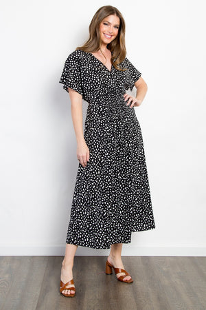 Printed Maxi Dress - Black