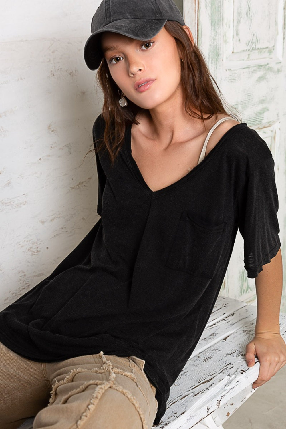 V-Neck Short Sleeve T-Shirt