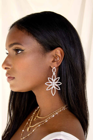 Crystal Bouquet Statement Earrings