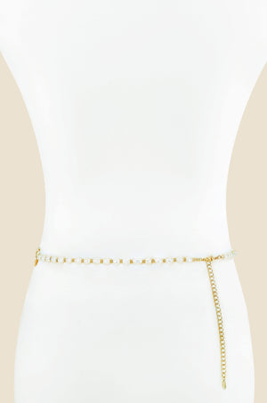 Pearl and Heart Charm Body Chain