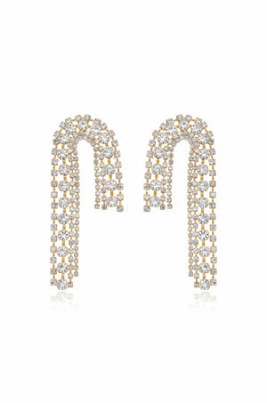 Crystal Arch Chain Statement Earrings