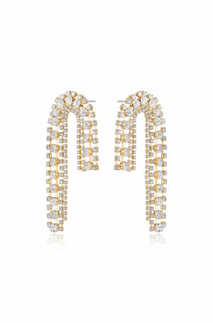 Crystal Arch Chain Statement Earrings