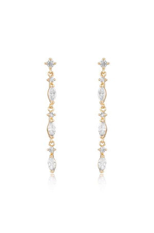 Dainty Linear Crystal Drop Earrings