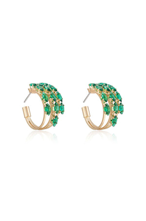 Multi-Crystal Huggie Hoop Earrings - Ettika