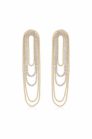 Crystal and Looped Chain Earrings