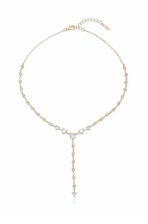 Queen of Hearts Crystal Lariat Necklace