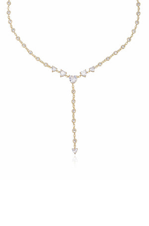 Queen of Hearts Crystal Lariat Necklace