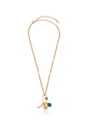 Green Queen Crystal Charm Necklace