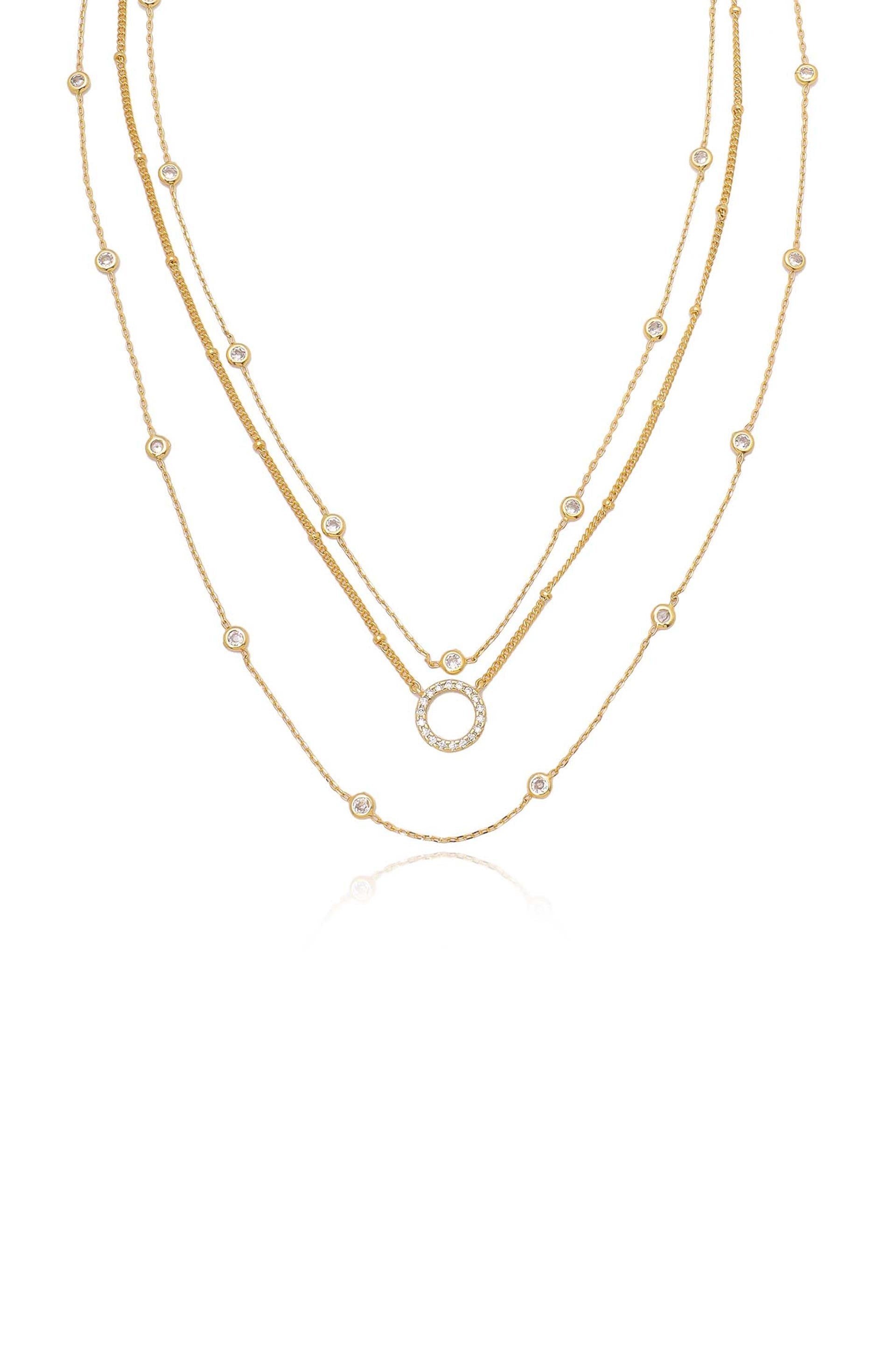 Monroe Crystal Strand Layered Necklace