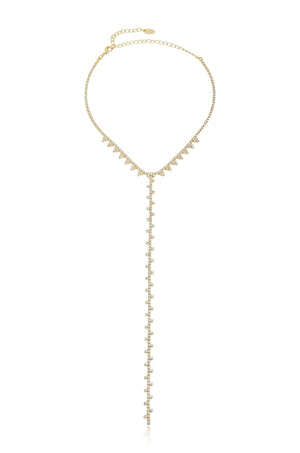 Deep Drop Crystal Lariat Necklace