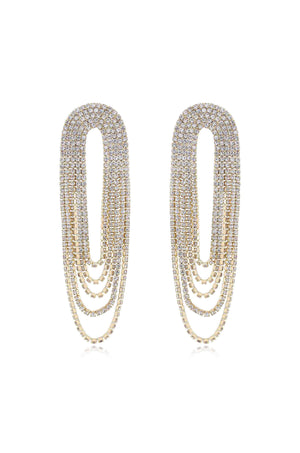 Crystal Drape Fringe Earrings