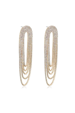 Crystal Drape Fringe Earrings