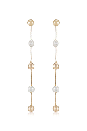 Alternating Freshwater Pearl Drop Earrings