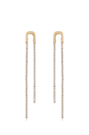 Double Crystal Chain Drop Earrings