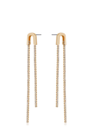 Double Crystal Chain Drop Earrings