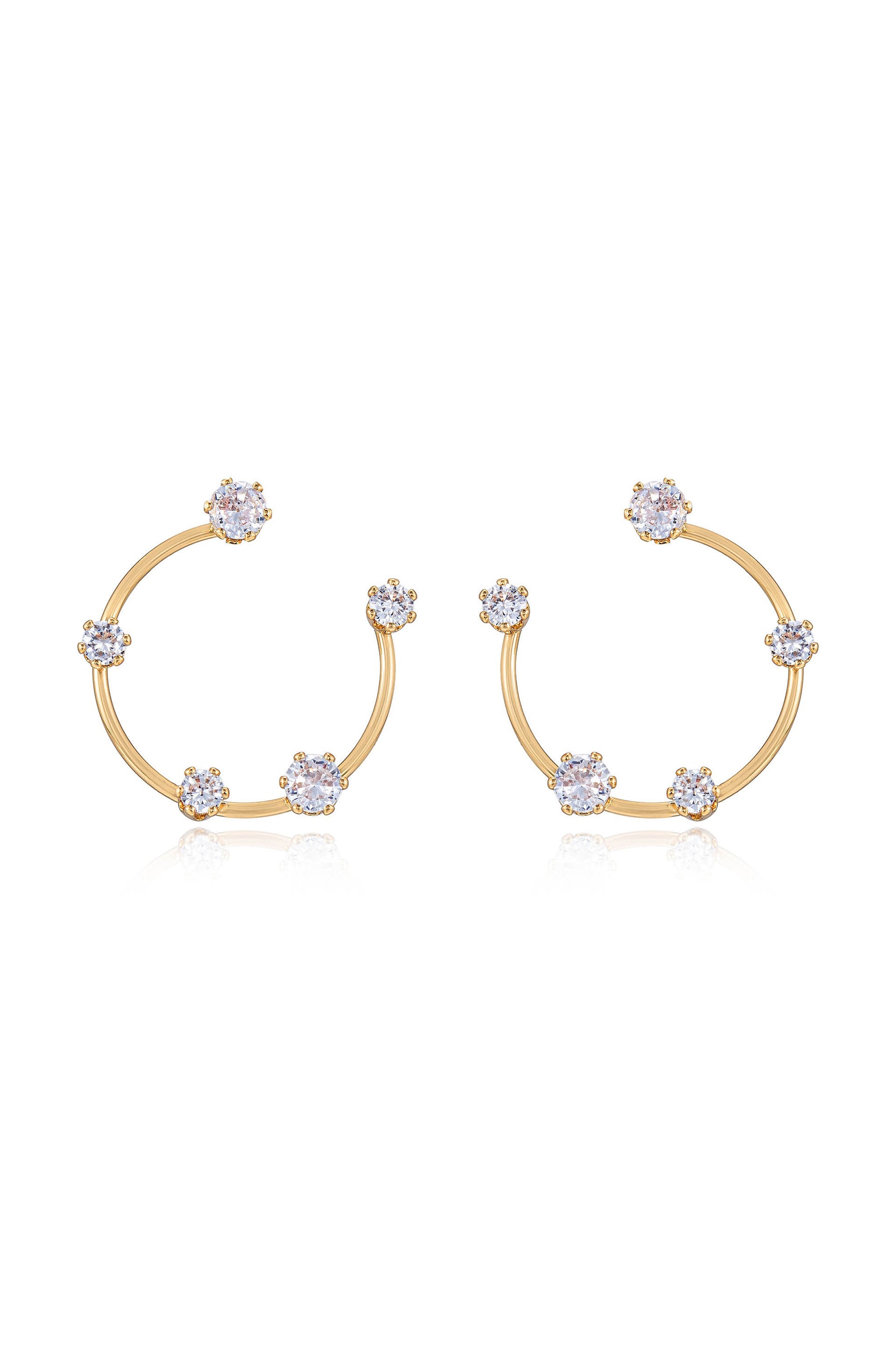 Celestial Small Wire & Crystal Ring Earrings