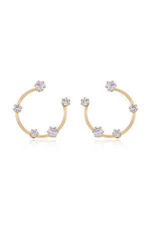 Celestial Small Wire & Crystal Ring Earrings