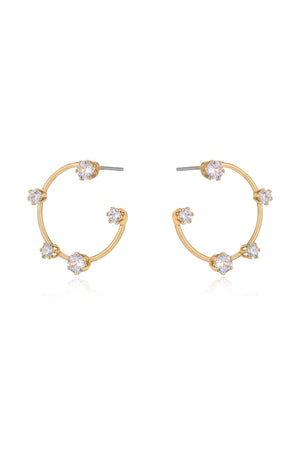 Celestial Small Wire & Crystal Ring Earrings