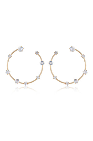 Celestial Large Wire & Crystal Ring Earrings