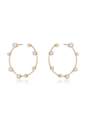 Celestial Large Wire & Crystal Ring Earrings