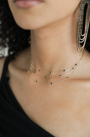 Perfect Crystal Dotted Layered Necklace - Ettika