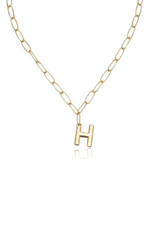 Paperclip Link Initial Necklace - Ettika