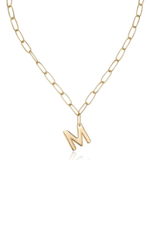 Paperclip Link Initial Necklace - Ettika