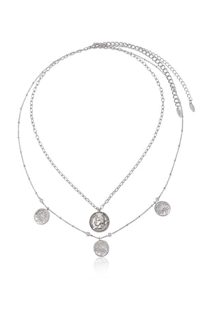 Elite Coin and Crystal Layered Necklace Set