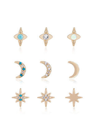 Celestial Stud Earring Set