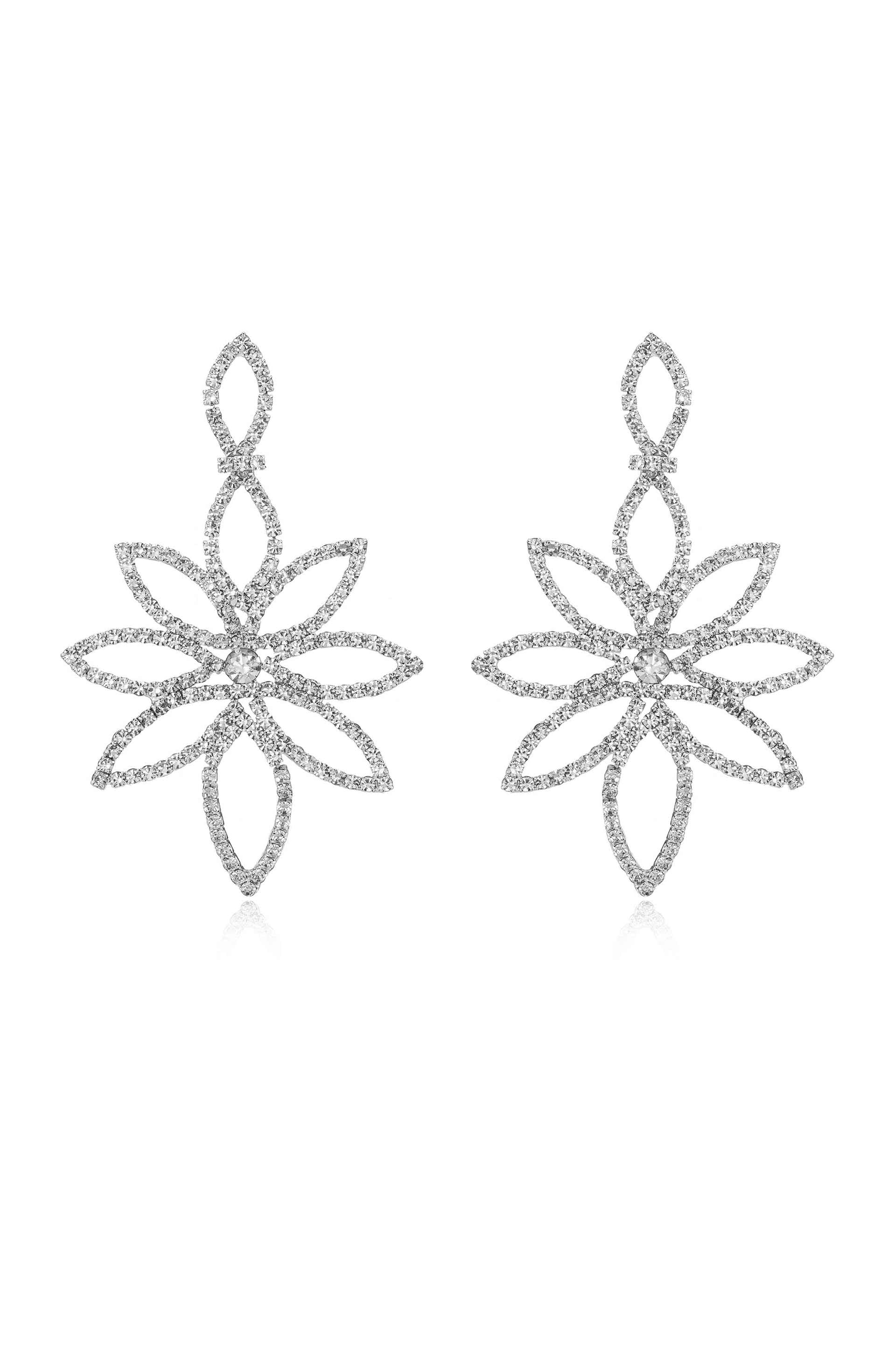 Crystal Bouquet Statement Earrings