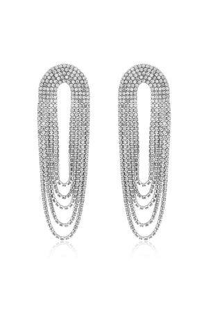 Crystal Drape Fringe Earrings