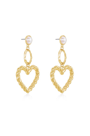 Twisted Heart Pearl Earrings