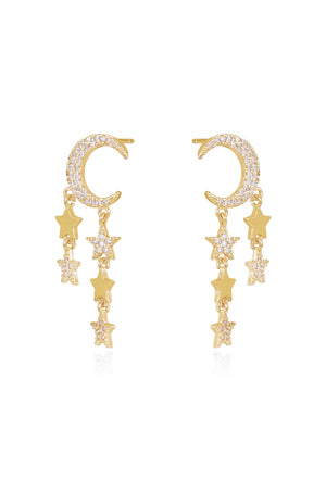 Lunar Shower Crystal Dangle Earrings