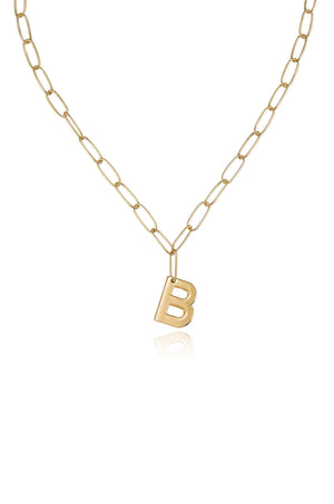 Paperclip Link Initial Necklace - Ettika