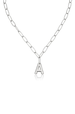 Paperclip Link Initial Necklace - Ettika