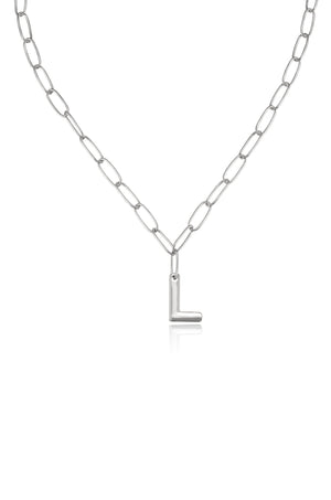 Paperclip Link Initial Necklace - Ettika